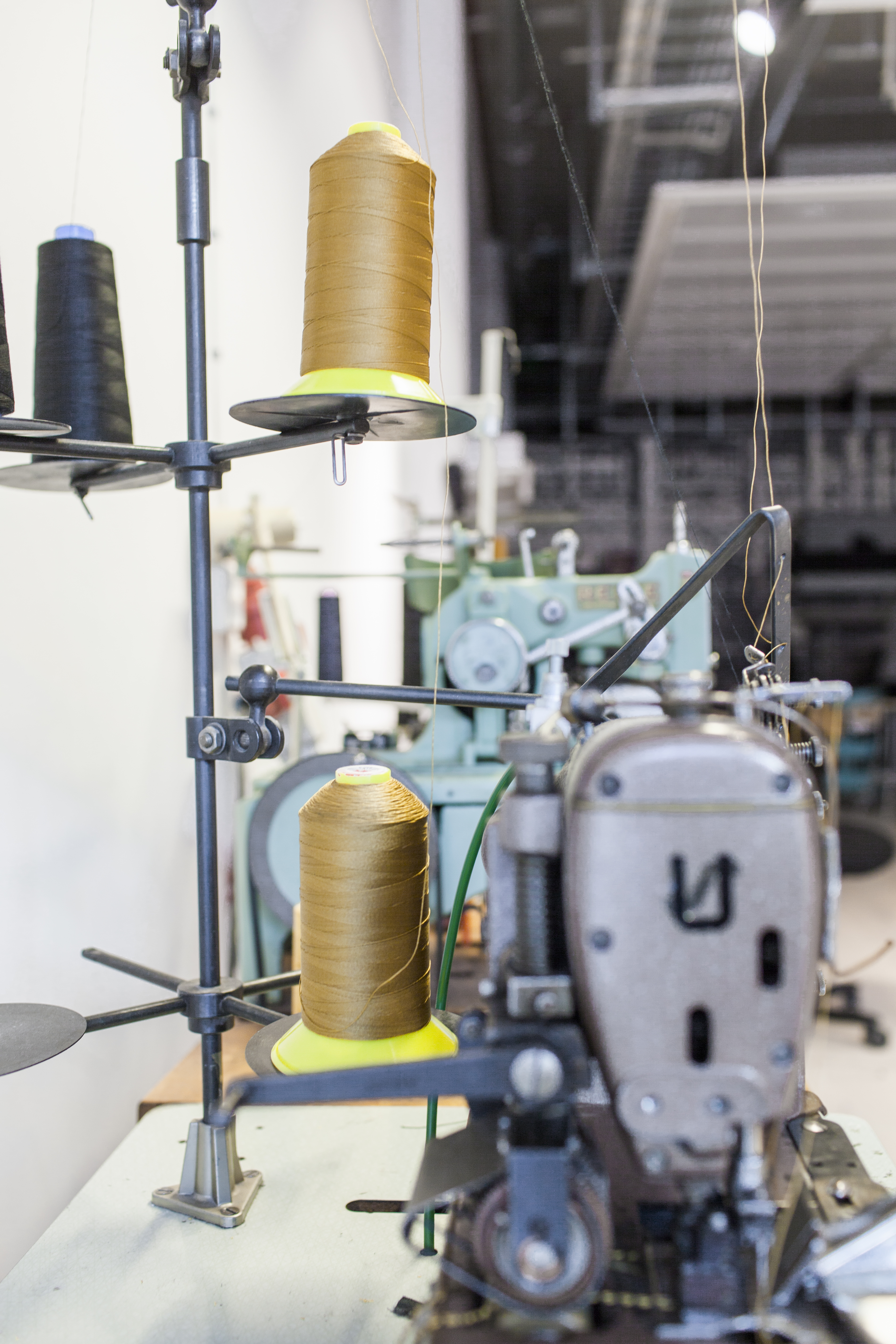 Sewing machine in jeans factory